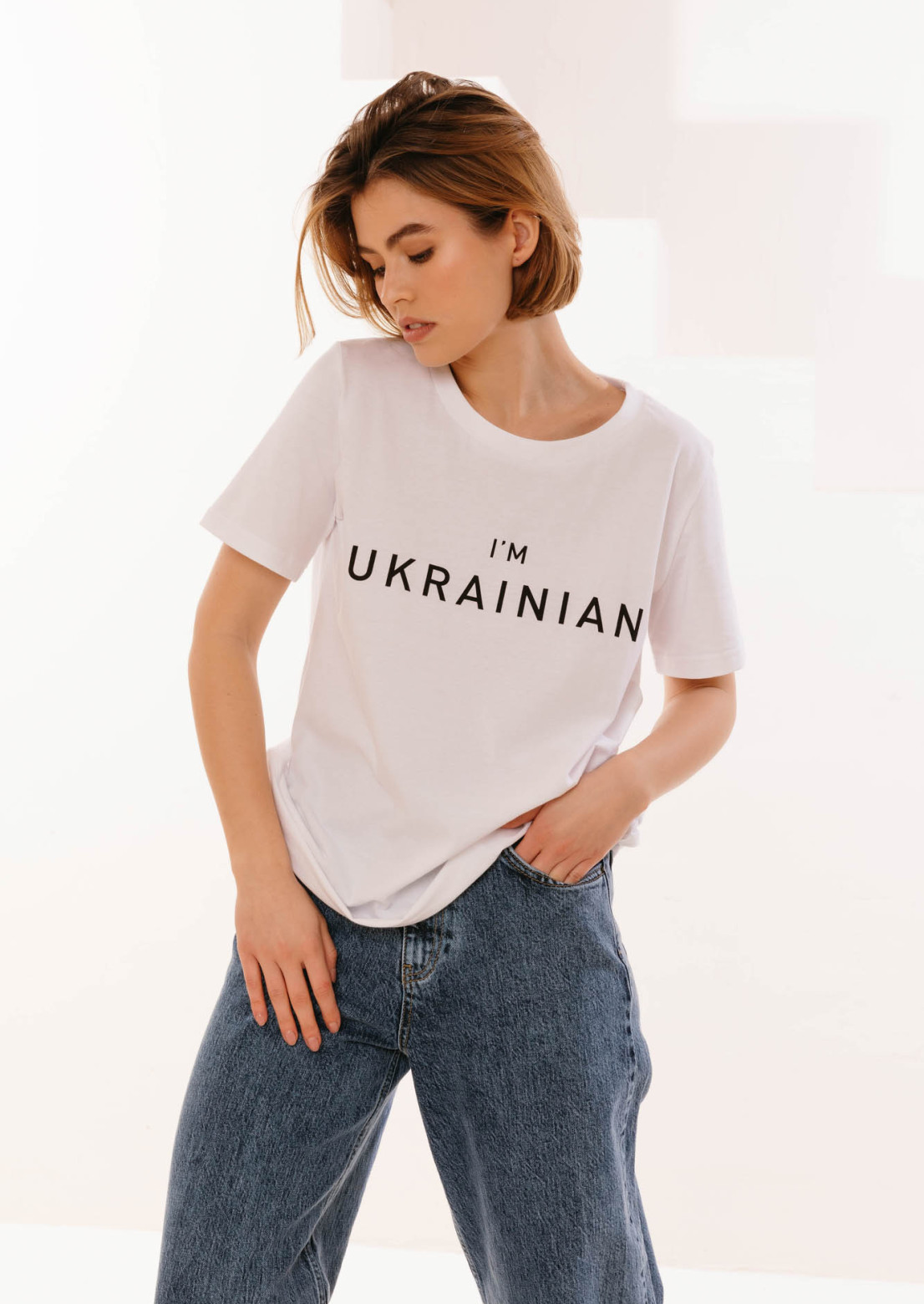 White T-shirt "I'm Ukrainian"